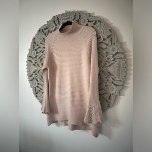 Melanie Lyne pearl accented cream/light pink sweater/ sweat dress size XLarge